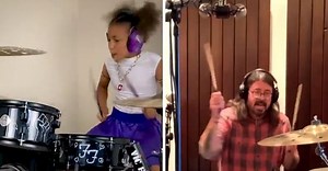 10-year-old girl challenges 'Foo Fighters' founder Dave Grohl to a 'drum off', viral video is all things epic