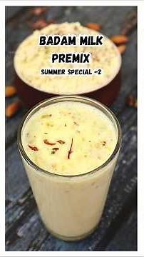 ఈ పొడి తో 2 ని||ల్లో బాదం పాలు😋 Instant Badam Milk Premix Recipe | Homemade Badam Mix || badam milk
