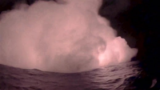 Starship flip maneuver and landing burn on its fifth flight test. Vehicle improvements ensured flaps were protected from high heating, resulting in a controlled entry and high accuracy splashdown at the targeted area in the Indian Ocean | SpaceX