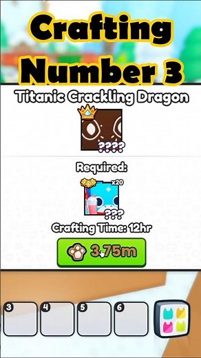 Crafting third Titanic Crackling Dragon in PS99 #roblox #petsimulato99