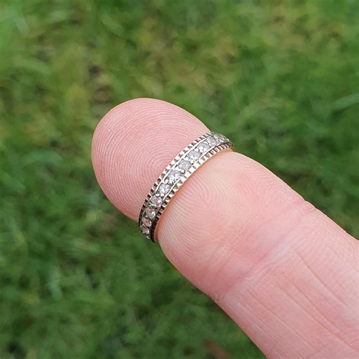 Vintage 9ct Gold Eternity Band Ring Channel Set Quartz Forever Womens Ladies Retro Jewelry Jewellery UKL US6 - Etsy