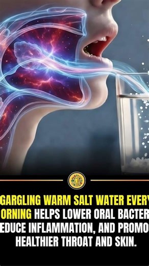 Gargling warm salt water every morning helps lower oral bacteria reduce inflammation promote healt