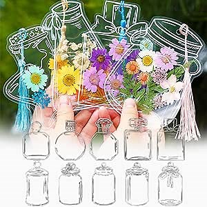 40PCS Transparent Dried Flower Bookmarks, 2024 New Clear DIY Bookmarks for Dried Flowers, Easy DIY Dried Flower Bookmark Making kit Gifts for Book Lovers (40Pcs Bookmarks-Set A)