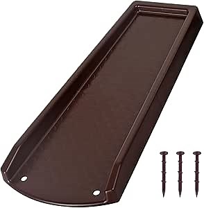 Rain Gutter Downspout Splash Block, Gutter Downspout Extensions for Water Drainage, 24" Gutter Splash Guards Downspout Extender, Fixable Down spout Drain Trays with PE Nails(1 Pack, Brown)