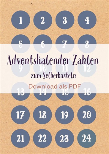 Printable Advent Calendar Numbers | Printable PDF | Color: Midnight 1–26 Circles | Christmas DIY | Instant Download - Etsy