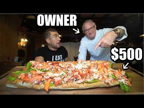 OWNER BETS $500 I CAN'T EAT 48" OF LOBSTER ROLLS | Joel Hansen
