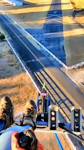 #girlpilot #dives to the #runway in her #ultralightaircraft It's a #quicksilverultralightaircraft #ladypilot #microlight #glider #flying #paramotor