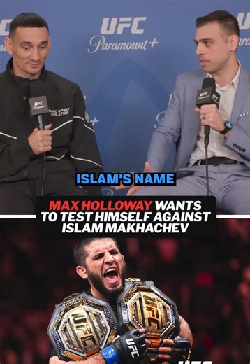 Max Holloway wants to test his skills against the Welterweight champ 😤 #UFC326 #UFC #maxholloway #islammakachev