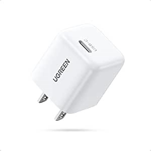 UGREEN Mini 20W USB C Charger - PD Fast Charger Block USB-C Power Adapter Compatible with iPhone 15/15 Plus/15 Pro/15 Pro Max/14/13/12/11, Galaxy, Pixel, iPad Mini/Pro, Airpods Pro, and More