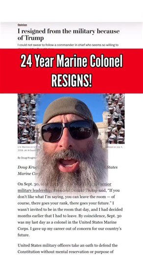 24 Year Marine Colonel RESIGNS because of Trump! | usmcangryveteran