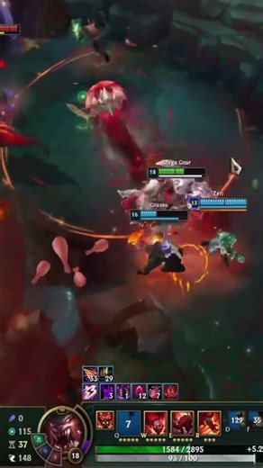 Huge Lethality Gnar Ulti To Win Team Fight!🔪🩸#leagueoflegends #gnar #gnarclips #shorts