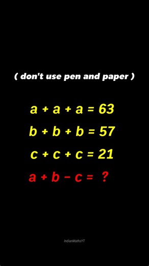 Indian Maths on Instagram: "Can you solve it? Follow for more. #maths #reasoning"