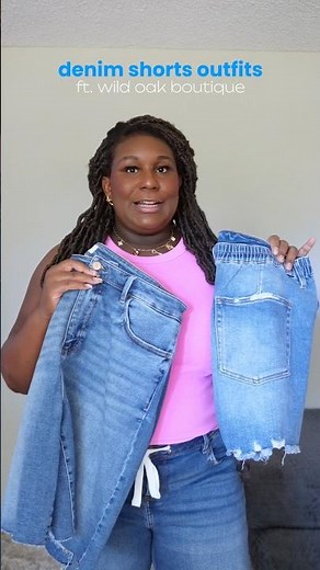 How I Style Denim Shorts as a Curvy Girl #WildOakBoutiquePartner #ad