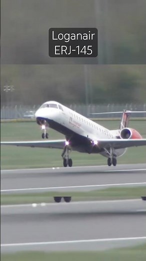 Loganair ERJ 145 fast takeoff at Edinburgh #Loganair #ERJ #embraer #takeoff