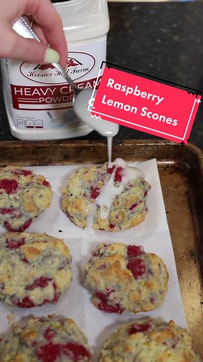 Delicious Raspberry Lemon Scones Recipe with Hoosier Hill Farm's Heavy Cream Powder