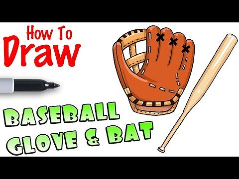 How to Draw Baseball Glove and Bat