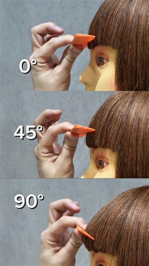 Bangs Cut Theory: 0° vs 45° vs 90° Elevation ✂️【前髪カット】引き出す角度で変わる！丸みと重さの法則