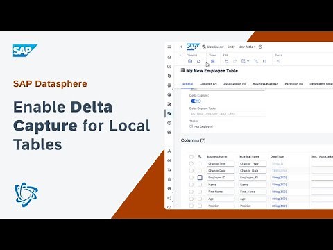 Enable Delta Capture for Local Tables: SAP Datasphere