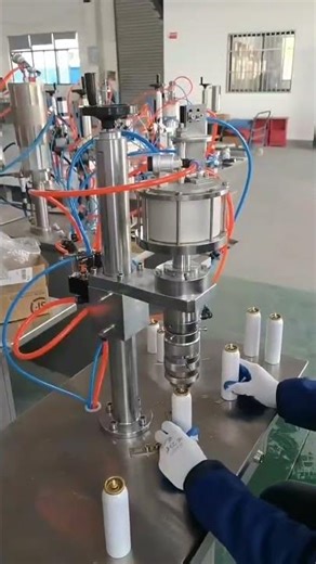 Pneumatic Semi automatic Aerosol Filling Machine For Aerosol #machine #factory#cleanerfillingmachine