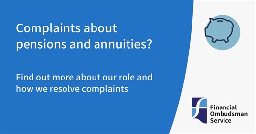 Do you have a problem with your pension or annuity? Or are you unhappy with the advice you've received? We can help with complaints about pensions – whether it’s a dispute over payments, customer service issues, or if you’re not happy with the advice you were given. Our service is free and easy to use. Visit our website to find out more about us and how we can help with pensions complaints: https://www.financial-ombudsman.org.uk/consumers/complaints-can-help/pensions-annuities?utm_source=faceboo