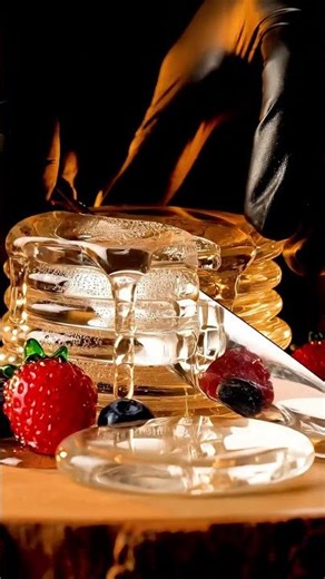 🧊 GLASS PANCAKES ASMR Cutting! #shorts