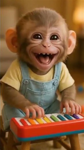 Monkey playing piano