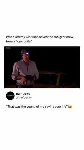 Memes, Entertainment, News on Instagram: "Jeremy Clarkson’s “crocodile rescue” bit comes from the 2013 Top Gear Africa Special, where the trio camped near a river in search of the source of the Nile. Concerned about wildlife wandering into the campsite overnight, Clarkson produced a box of surplus British army claymore mine simulators—not real explosives—and insisted they were essential protection against anything lurking in the dark. The devices were designed for training purposes, creating a l