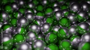 Moving metal balls in stream. Design. Bunch of moving 3d metal balls in stream. 3D metal balls moving in pile