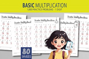 Multiplication Worksheets, Single Digit Multiplication (Numbers 1 – 9), Grade 2 (PDF Download)