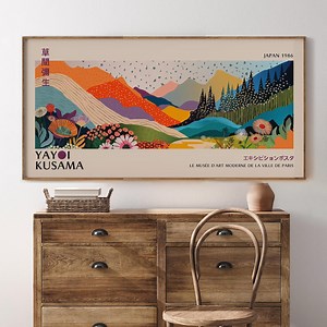 Japandi Yayoi Kusama Poster: Panoramic Extra Large Japanese Art Print - Etsy