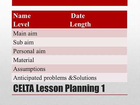 CELTA Lesson Planning 1