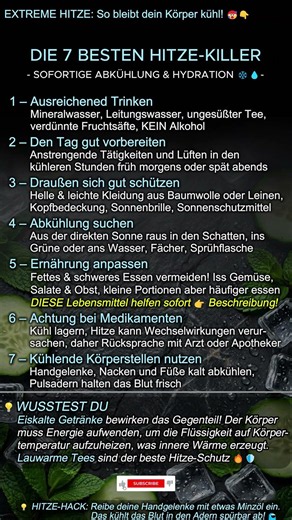 7 Hitze-Hacks, die dir SOFORT helfen! 🌞🥶