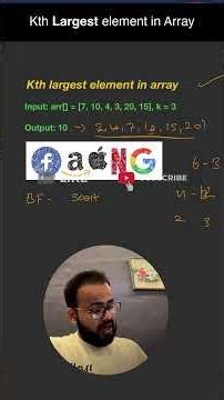 Krh Largest Element in Array #DSA