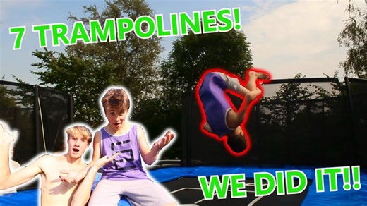 Quad Flip on Every Trampoline Challenge!!