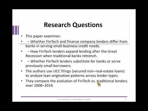 The Rise of Finance Companies and FinTech Lenders