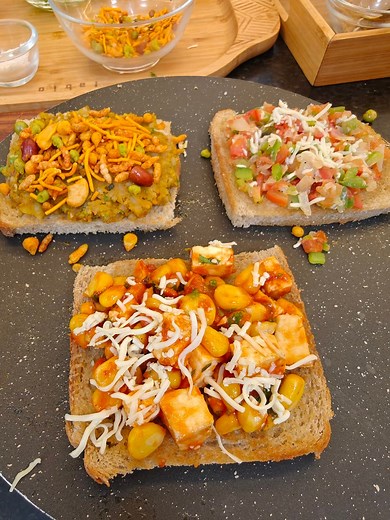 3 types of Open Sandwiches for breakfast!! | 5 minute Veg Recipes