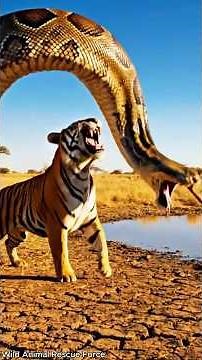 Heroic Rescue Team Saves Poor Bengal Tiger from Giant Python’s Terrifying Attack🐯🐍#rescue #animals