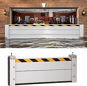 Flood barriers for Home - Aluminum Alloy Garage Door Water Barriers for Flooding/Vertical Detachable Reusabl Easy Flood Barrier,H 15.8In/L6ft