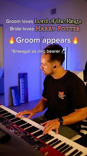 Frodo x Hermione? . . . #theshire #lotr #lordoftherings #harrypotter #hedwigstheme #weddingentrance #weddingmusic #weddingpiano #weddingpianist #weddingsongs #weddingmusician #weddingmusicians #sandiegoweddings #weddingceremonymusic | Nalu the Piano Man