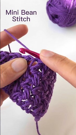 Crochet Stitch Tutorial: Mini Bean Stitch #crochet #shortscrochet #crochettutorial