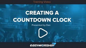 As a refresher, here's a detailed tutorial video on how to create your own countdown clock in EasyWorship 7. You can use it to count down to your online service or whatever else you need a countdown for. It's free and easy to do. | EasyWorship