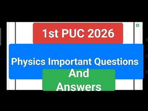 1st PUC Physics Important Questions with Key Answers 2026