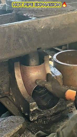 Hot Metal Pipe Expansion Process 🔥 Satisfying Hydraulic Tube Flaring & Forging Skills.