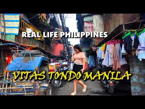 Vitas Tondo - Walking Manila City's Worst Slum Settlements [4K]