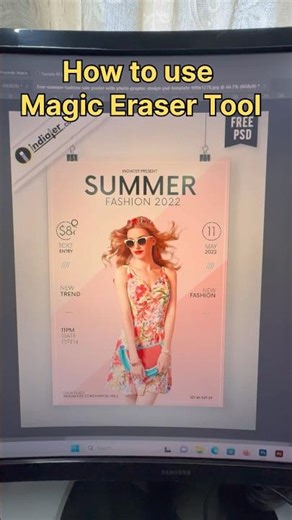 How to use magic eraser tool in photoshop #youtubeshorts #photoshopediting #shortsvideo