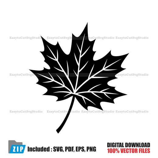 Maple Leaf Silhouette SVG: Autumn Design (digital Download) - Etsy