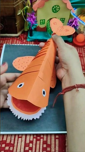 Now to make a fish with paper | Moving fish #diy #papercraft #craft #art #origami #craftpaper #short