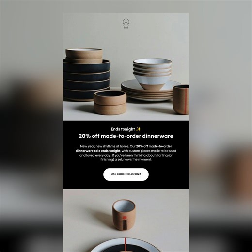 Email Design Inspiration by Wolf Ceramics | Email Love