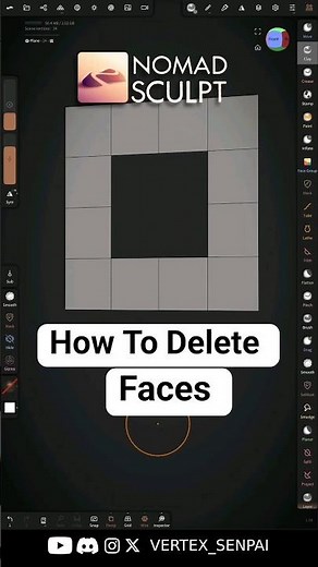 How To Delete Faces in Nomad Sculpt #3d #nomadsculpt