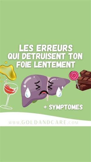 ❌ Les erreurs qui détruisent ton foie ! Je te donne aussi les symptômes d’un foie fatigué : Ballonnements, nausées légères, fatigue persistante, digestion lente, maux de tête, teint terne, selles de couleur pâle, lourdeur après les repas.. 💚 Pas de panique : change tes habitudes. Et pour aider ton foie, n’hésite pas à prendre du desmodium pour le soutenir et favoriser la détox. #remedenaturel #astucenaturelle #ballonement #desmodium #digestion | Gold And Care